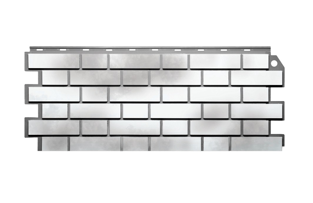 Фасадная панель FineBer Клинкерный Кирпич 3D Бело-коричневый 1131/463 мм