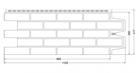 Фасадная панель Grand Line Design Клинкерный кирпич 0,995х0,39 Бежевый со швом RAL 7006