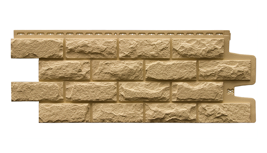 Фасадная панель Гранд Лайн Standart Колотый камень моноцвет 0,992х0,392 Песочный