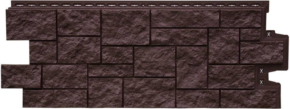 Фасадная панель Grand Line Classic Дикий камень 0,978х0,388 Шоколадный