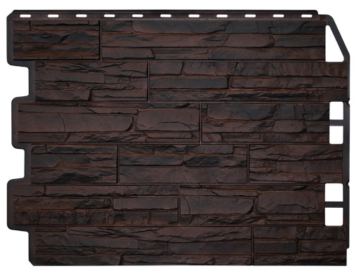 Фасадная панель FineBer Скол 3D Темно-коричневый