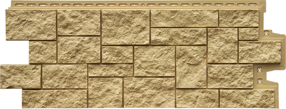Фасадная панель Grand Line Classic Дикий камень 0,978х0,388 Песочный