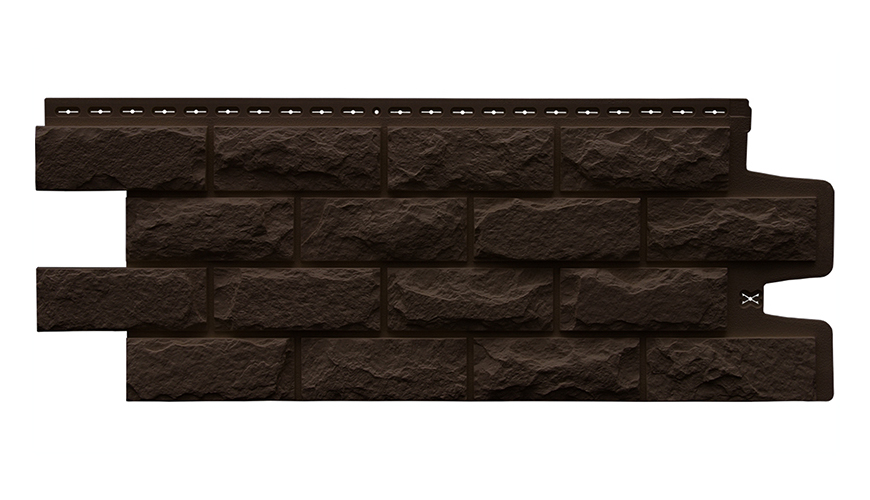 Фасадная панель Гранд Лайн Standart Колотый камень моноцвет 0,992х0,392 Коричневый