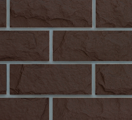 Фасадная панель Grand Line Design Колотый камень 0,995х0,39 Шоколадный со швом RAL 7006