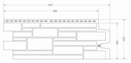 Фасадная панель Grand Line Design Камелот 0,992х0,39 Песочный со швом RAL 7006