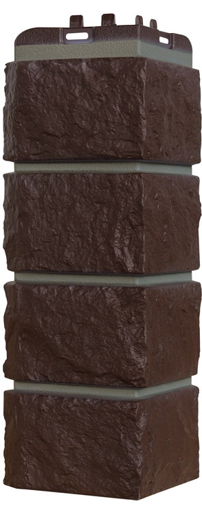 Наружный угол Grand Line Design Колотый камень 0,12x0,39 Шоколадный со швом RAL 7006
